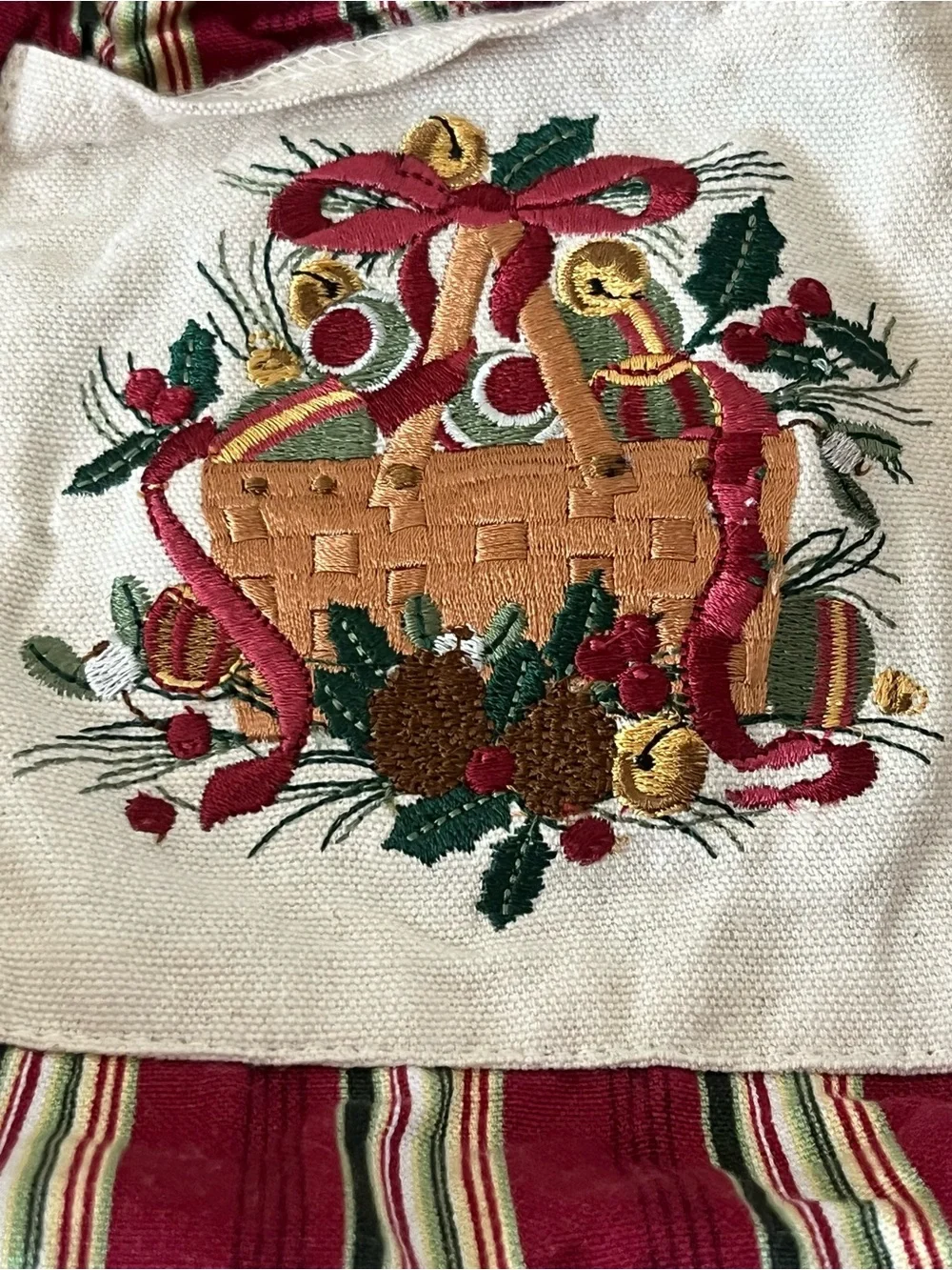 Retired Longaberger 2005 Red Holiday Canvas Tote Bag I great condition